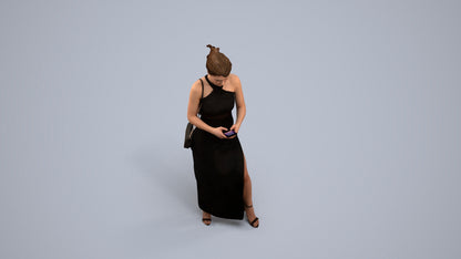realistic 3D woman formal formalaffairs, scanned archviz people for Blender and 3ds Max, back view render