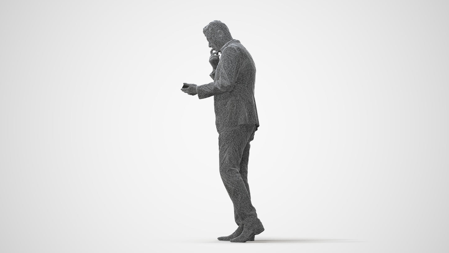 3D people model man business walking, scanned human for 3ds Max rendering, square thumbnail
