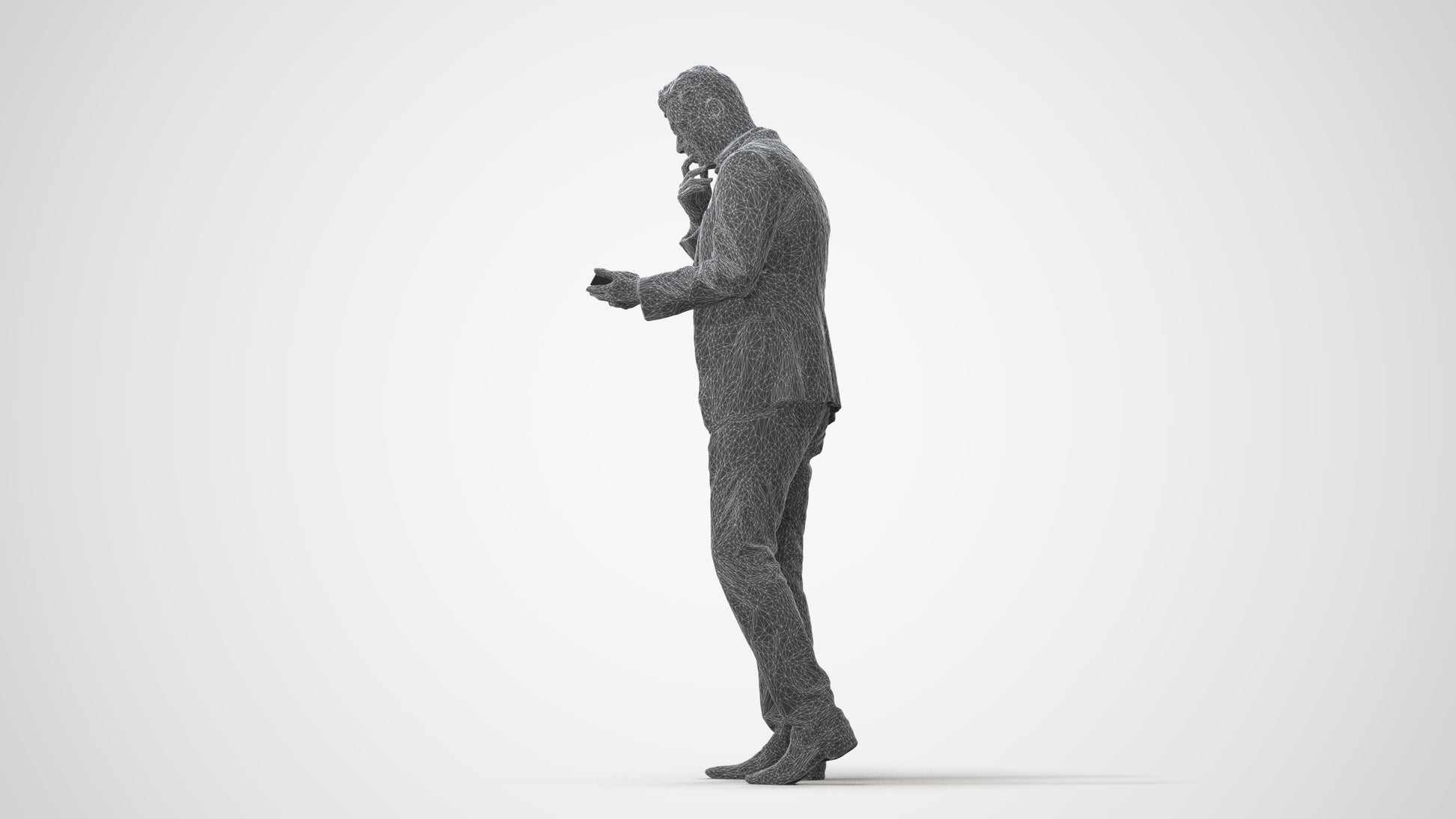 3D people model man business walking, scanned human for 3ds Max rendering, square thumbnail