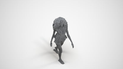 realistic 3D people woman casual walking, render-ready for V-Ray and Corona, FBX OBJ, wireframe three-quarter view