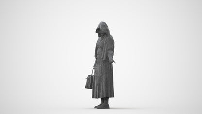 scanned 3D woman casual shopping, photogrammetry people for Enscape and V-Ray, square thumbnail