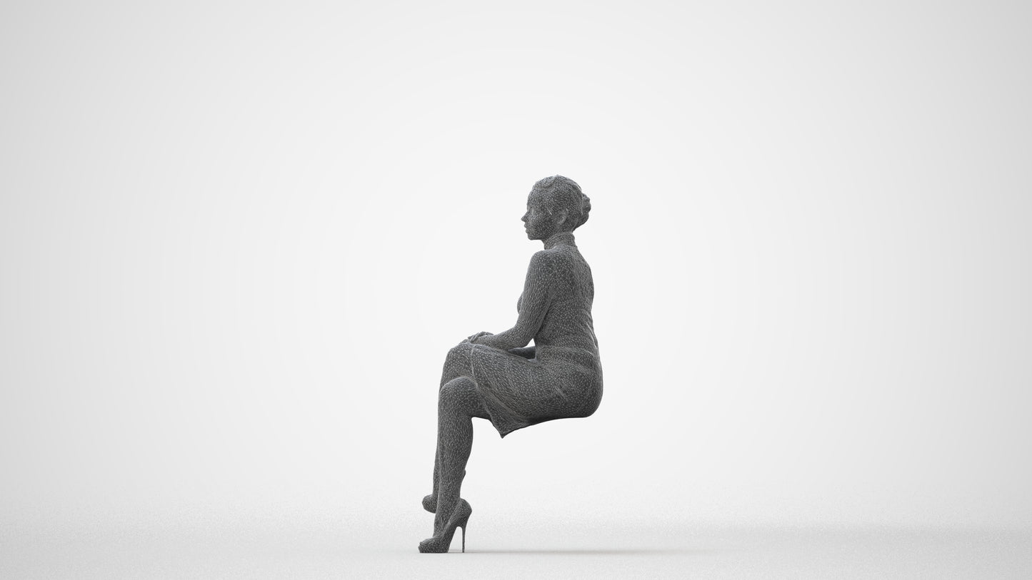 realistic 3D human woman business, archviz people FBX OBJ for Blender, square thumbnail