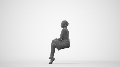 realistic 3D human woman business, archviz people FBX OBJ for Blender, square thumbnail