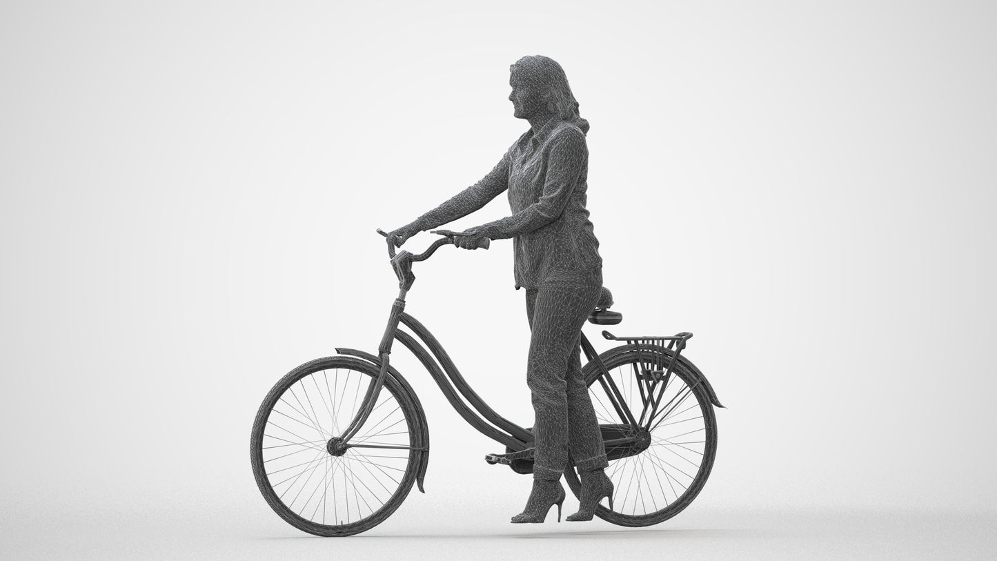 realistic 3D woman casual shopping, scanned archviz people for Blender and 3ds Max, square thumbnail