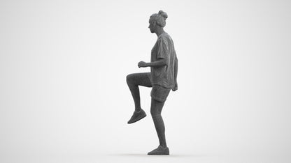 realistic 3D woman sport, scanned archviz people for Blender and 3ds Max, wireframe front view