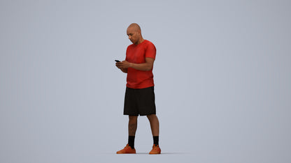realistic 3D human man sport, archviz people FBX OBJ for Blender, top-down view render
