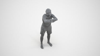 realistic 3D man pool, scanned archviz people for Blender and 3ds Max, wireframe three-quarter view