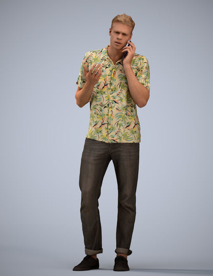 photogrammetry 3D man casual standing, realistic human model archviz FBX