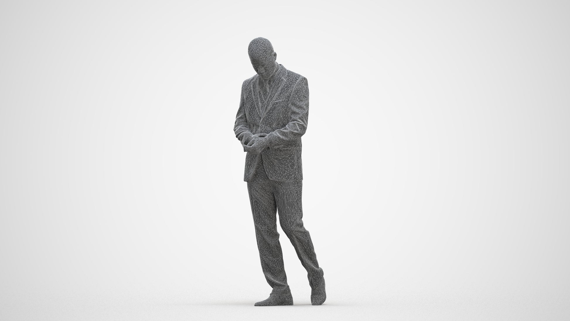 realistic 3D people man business, render-ready for V-Ray and Corona, FBX OBJ, three-quarter front view render