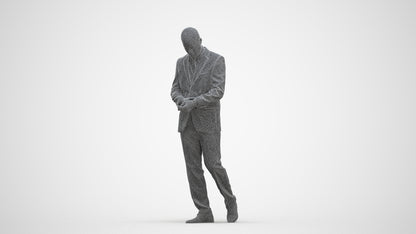 realistic 3D people man business, render-ready for V-Ray and Corona, FBX OBJ, three-quarter front view render