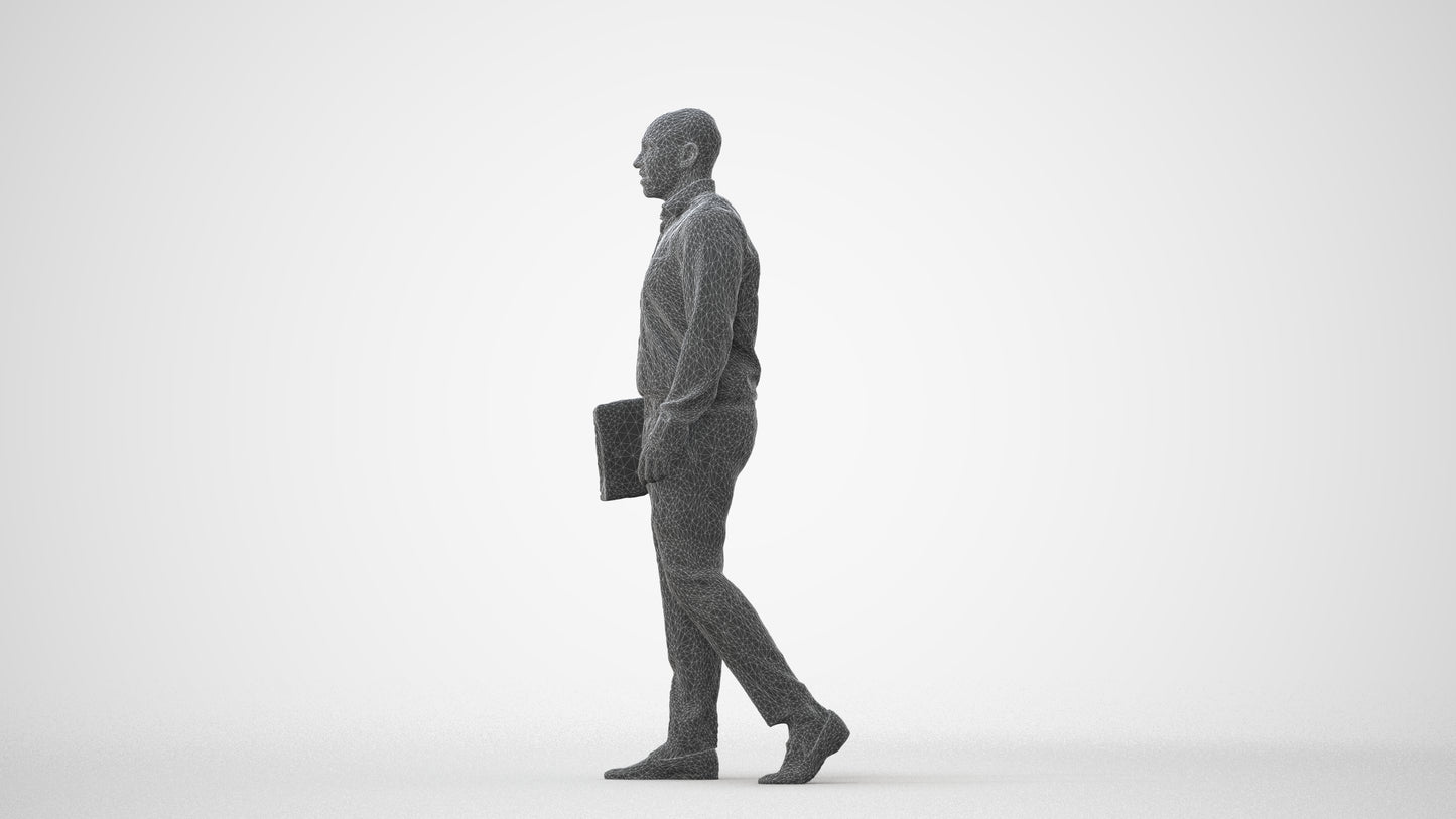 3D scanned man business, photorealistic archviz people for Enscape and SketchUp, square thumbnail