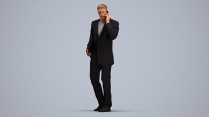 realistic 3D people man business, render-ready for V-Ray and Corona, FBX OBJ, standing pose render