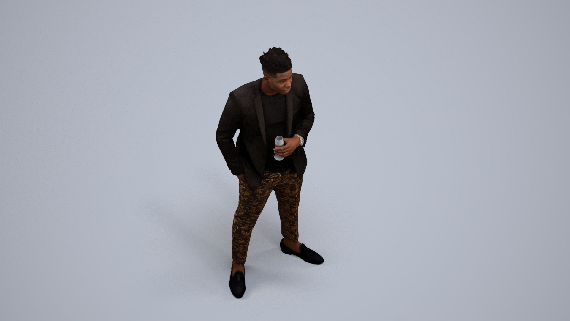 realistic 3D people man formal formalaffairs, render-ready for V-Ray and Corona, FBX OBJ, back view render