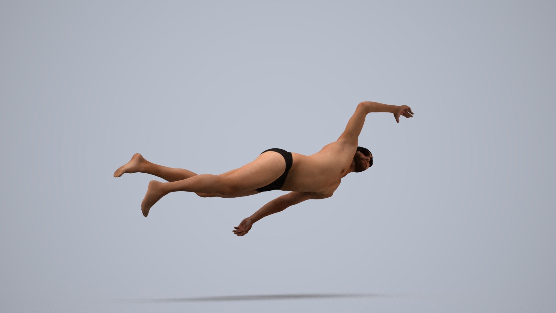 realistic 3D people man sport pool, render-ready for V-Ray and Corona, FBX OBJ, side view render