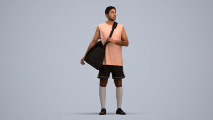 scanned 3D man sport, photogrammetry people for Enscape and V-Ray, standing pose render
