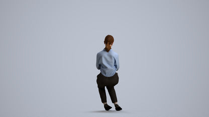 3D people model girl business kids, scanned human for 3ds Max rendering, front view render