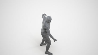 photogrammetry 3D man sport, realistic human model archviz FBX, wireframe three-quarter view