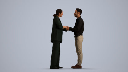 scanned 3D woman business, photogrammetry people for Enscape and V-Ray, front view render