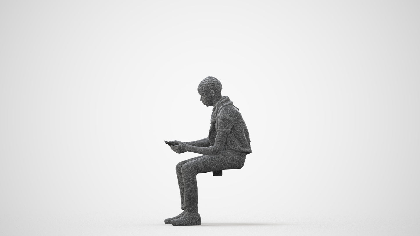 3D people model boy kids, scanned human for 3ds Max rendering, square thumbnail