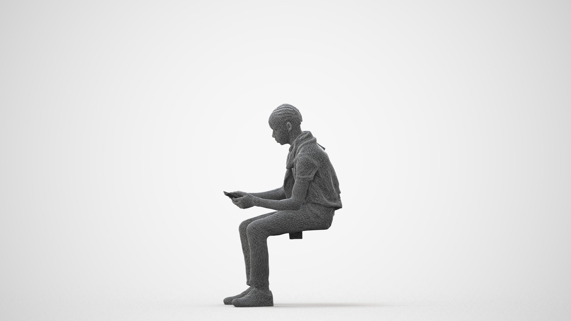 3D people model boy kids, scanned human for 3ds Max rendering, square thumbnail