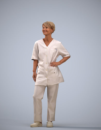 scanned 3D senior woman medical, photogrammetry people for Enscape and V-Ray