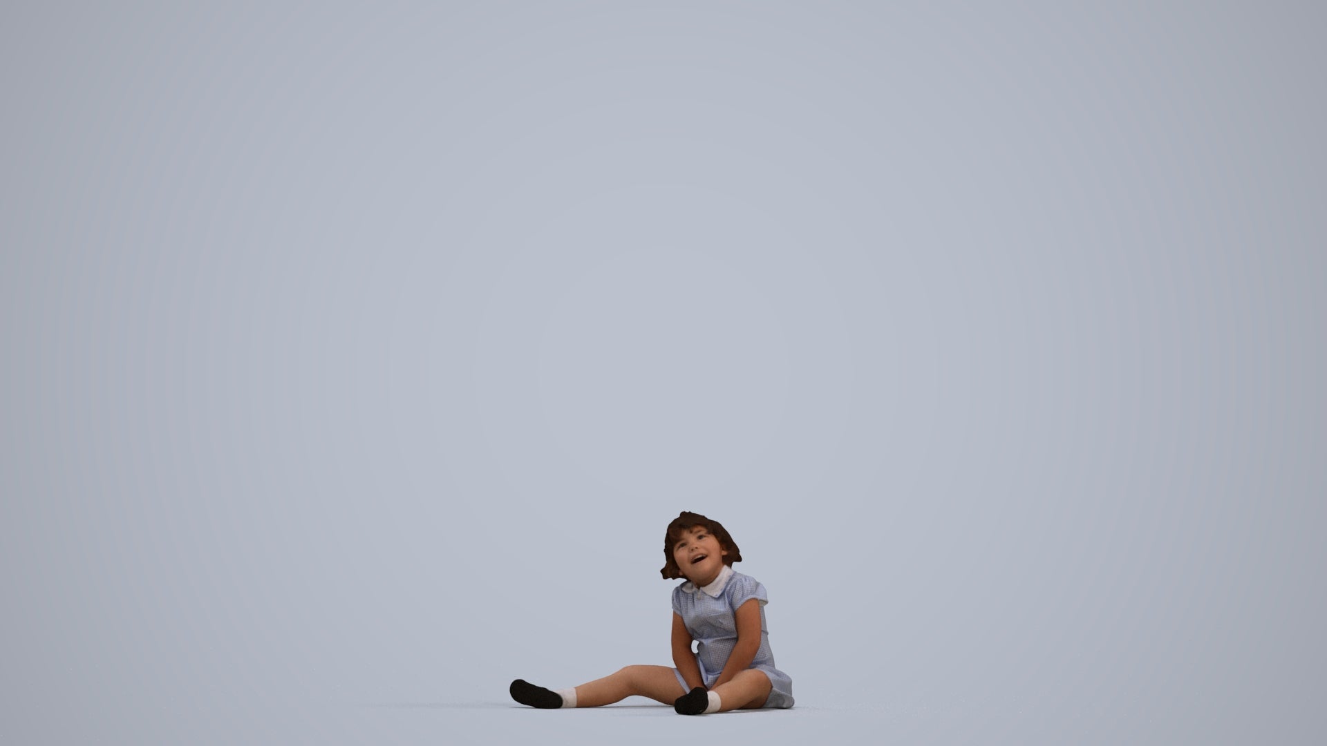 realistic 3D girl kids, scanned archviz people for Blender and 3ds Max, standing pose render