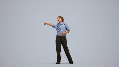 3D people model boy kids, scanned human for 3ds Max rendering, standing pose render