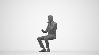 photogrammetry 3D man business, realistic human model archviz FBX, wireframe back view