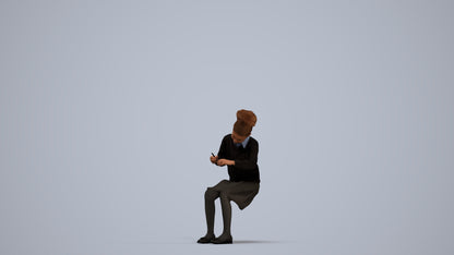 3D human model woman kids, photogrammetry scanned person for archviz, standing pose render