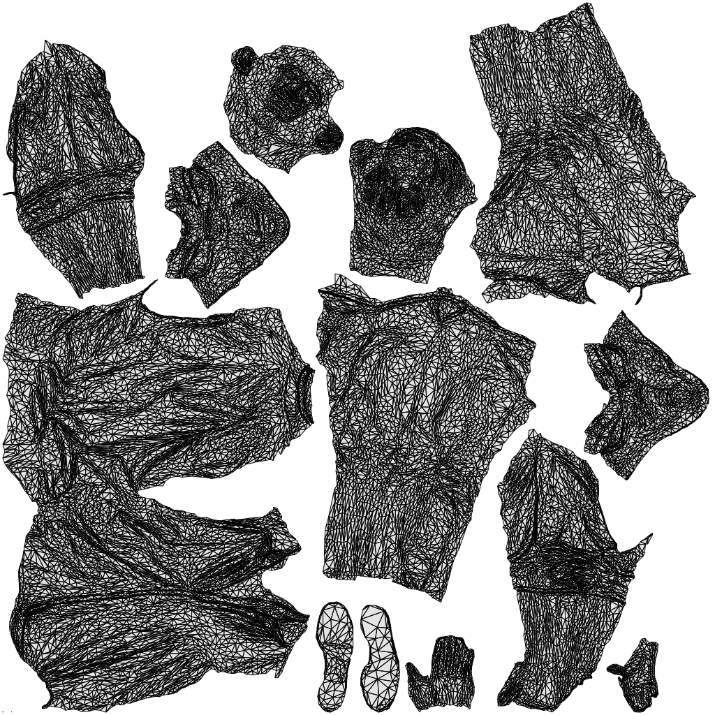realistic 3D man casual walking, scanned archviz people for Blender and 3ds Max, wireframe top-down view