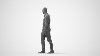 photogrammetry 3D man casual walking, realistic human model archviz FBX, square thumbnail