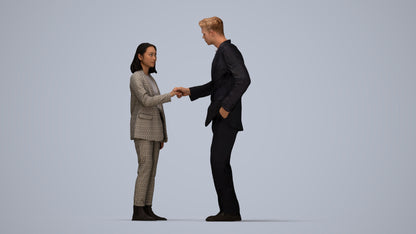 photogrammetry 3D woman business, realistic human model archviz FBX, top-down view render