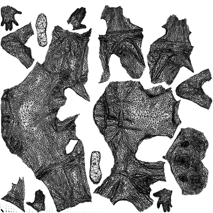 scanned 3D man casual sitting, photogrammetry people for Enscape and V-Ray, wireframe top-down view