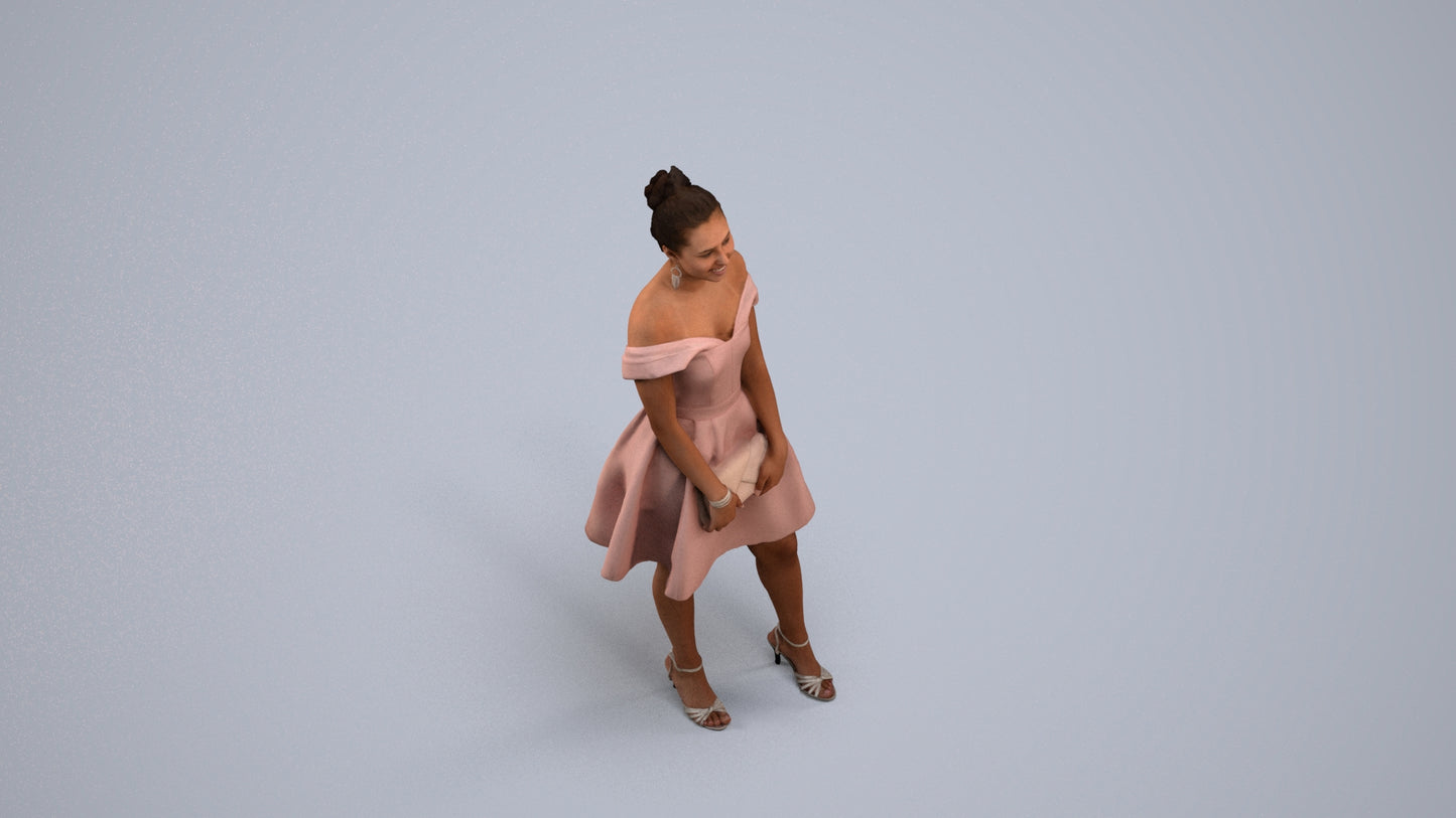realistic 3D people woman formal formalaffairs, render-ready for V-Ray and Corona, FBX OBJ, back view render