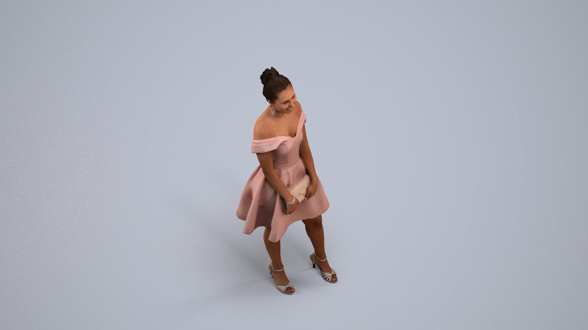 realistic 3D people woman formal formalaffairs, render-ready for V-Ray and Corona, FBX OBJ, back view render