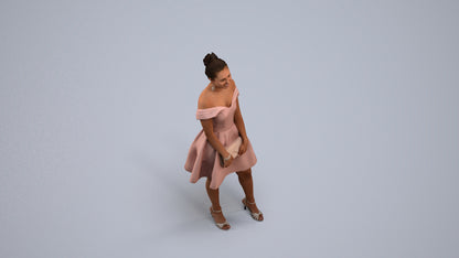 realistic 3D people woman formal formalaffairs, render-ready for V-Ray and Corona, FBX OBJ, back view render