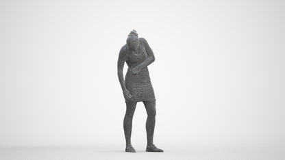 realistic 3D human girl casual kids, archviz people FBX OBJ for Blender, three-quarter front view render