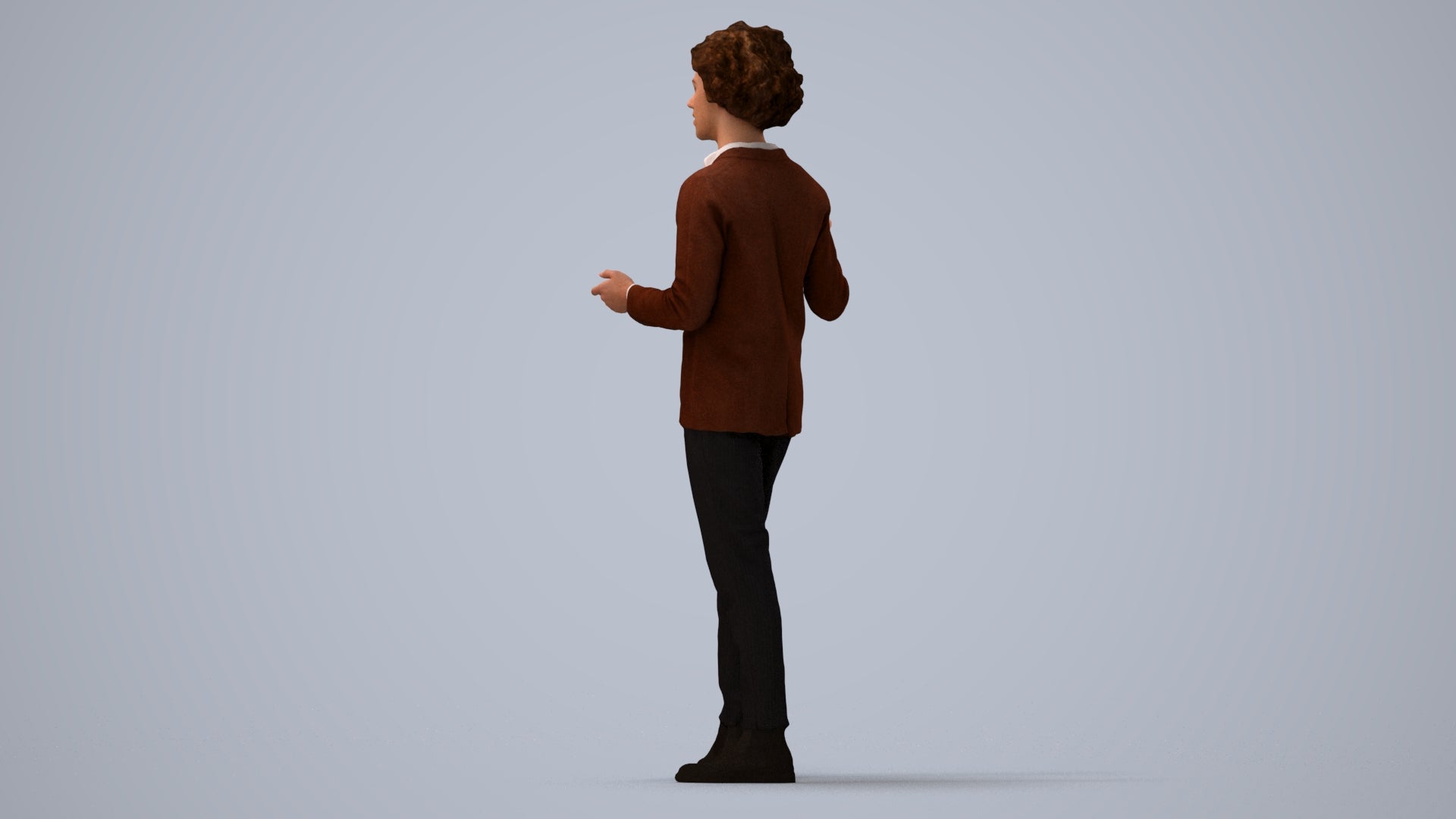 realistic 3D man business, scanned archviz people for Blender and 3ds Max, three-quarter view render
