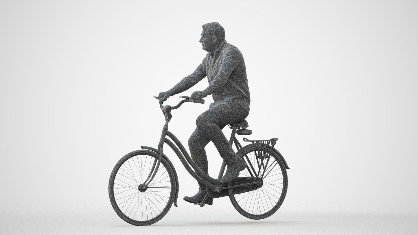 realistic 3D people man casual cycling, render-ready for V-Ray and Corona, FBX OBJ, square thumbnail