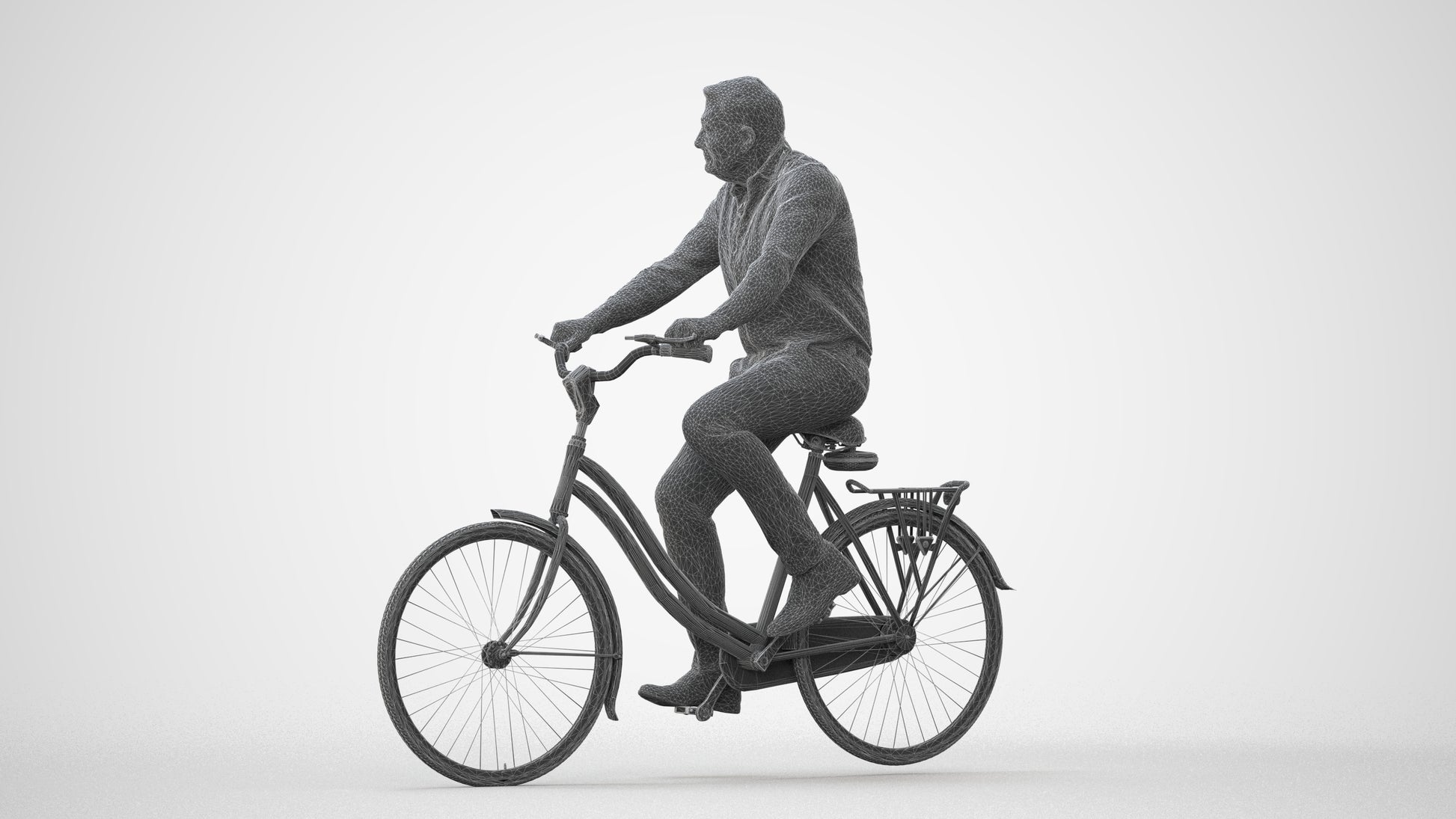 realistic 3D people man casual cycling, render-ready for V-Ray and Corona, FBX OBJ, square thumbnail