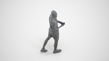 realistic 3D people man casual standing, render-ready for V-Ray and Corona, FBX OBJ, wireframe three-quarter view