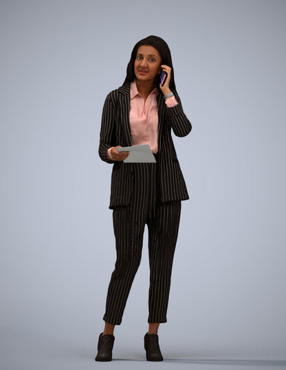 3D scanned woman business, photorealistic archviz people for Enscape and SketchUp
