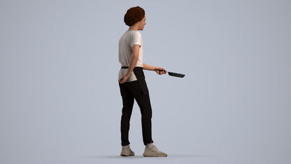 3D scanned man standing, photorealistic archviz people for Enscape and SketchUp, front view render