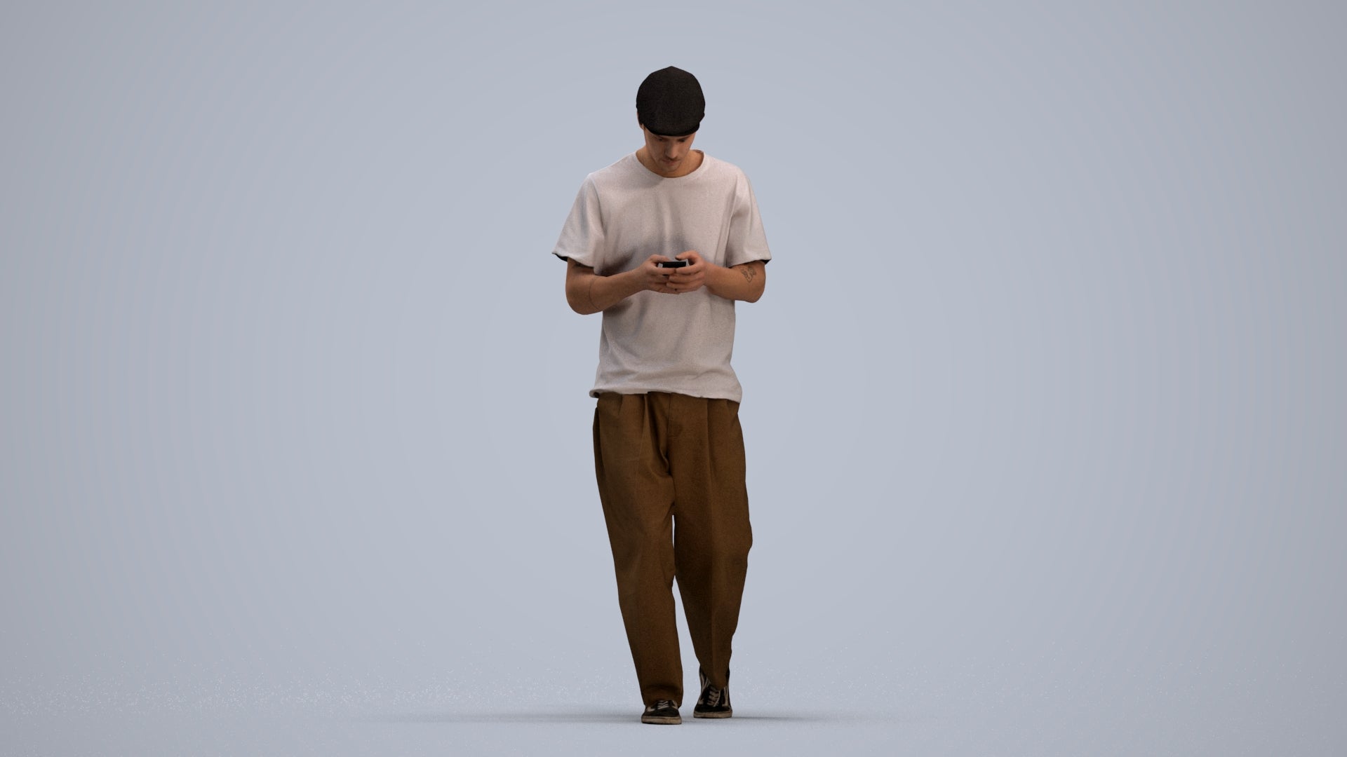 photogrammetry 3D man casual walking, realistic human model archviz FBX, standing pose render
