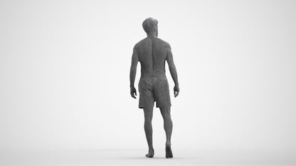 realistic 3D people man pool, render-ready for V-Ray and Corona, FBX OBJ, wireframe front view
