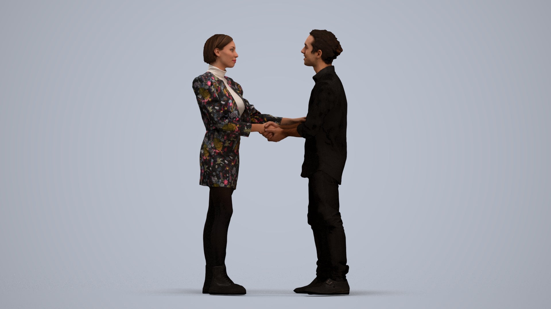 realistic 3D people woman business, render-ready for V-Ray and Corona, FBX OBJ, standing pose render