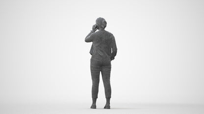 scanned 3D woman casual standing, photogrammetry people for Enscape and V-Ray, square thumbnail