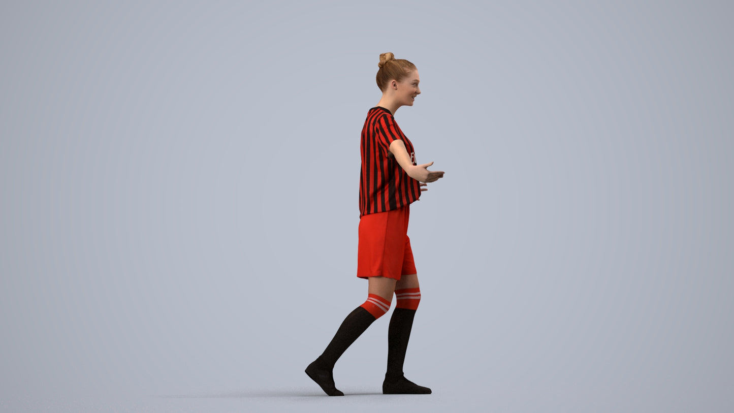 realistic 3D girl sport, scanned archviz people for Blender and 3ds Max, side view render