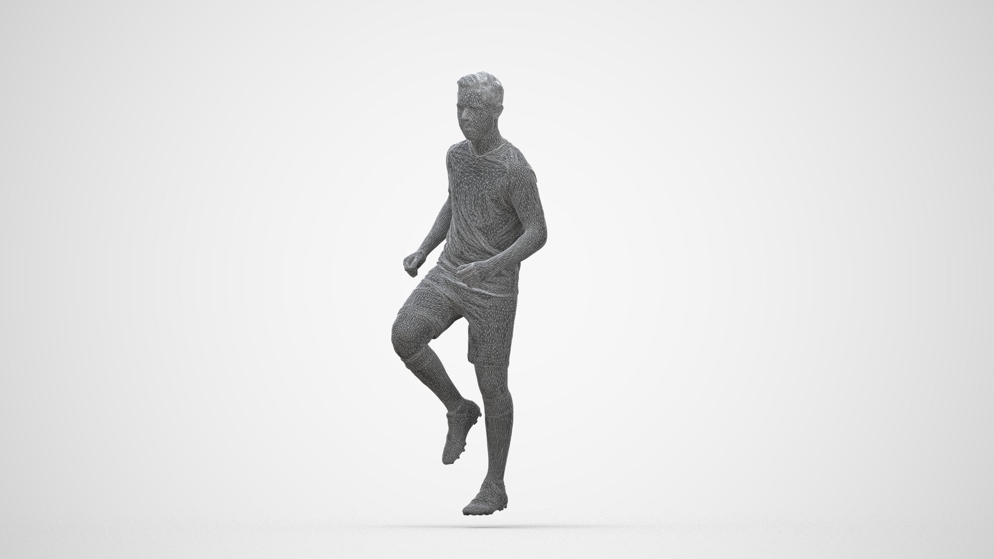 scanned 3D boy sport, photogrammetry people for Enscape and V-Ray, wireframe back view
