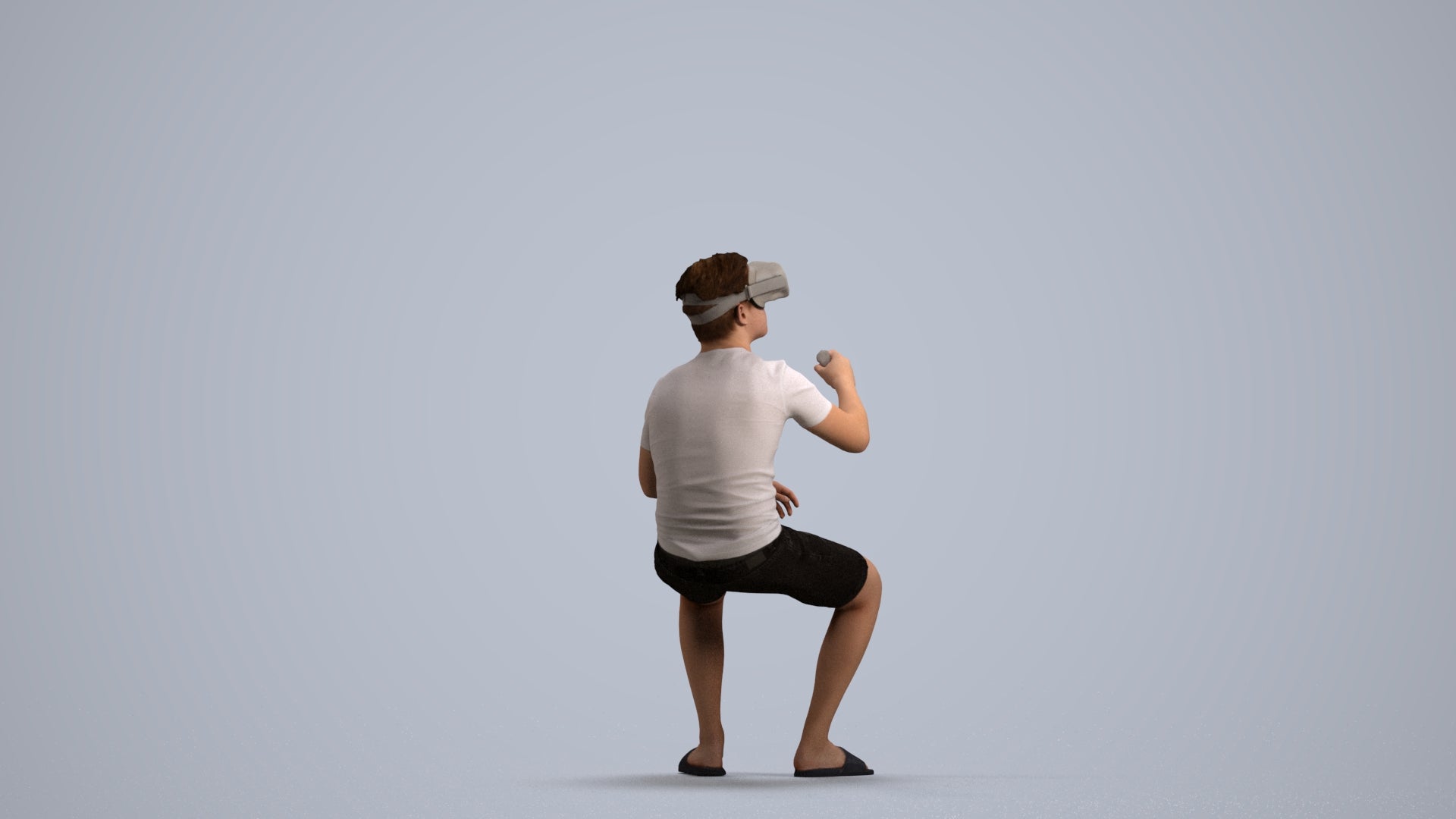 3D people model boy casual kids, scanned human for 3ds Max rendering, front view render